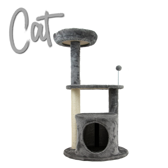 Soft Grey Cat Scratcher Tree
