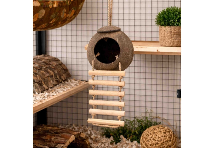Hanging Coconut Hide For Small Animals