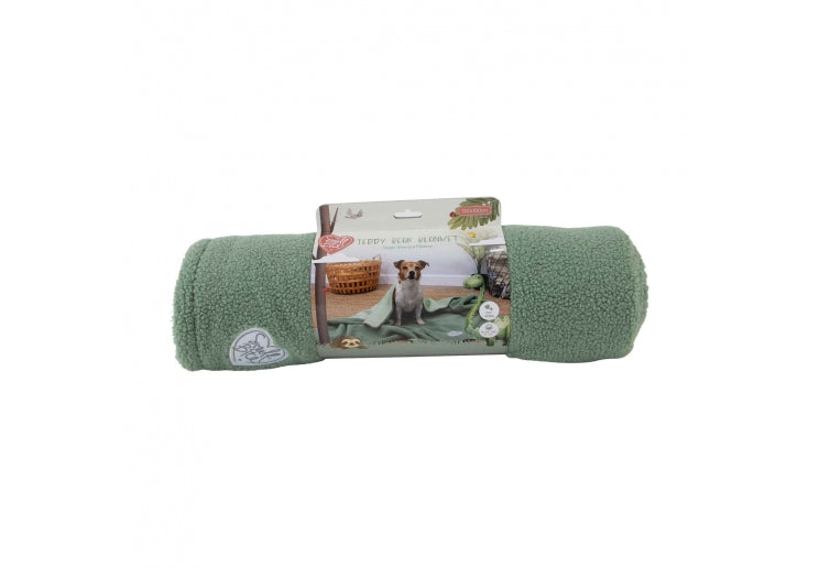 Small Bite Teddy Bear Blanket sage