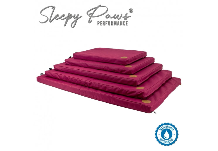 Waterproof Flat Pad Dog Bed Burgundy