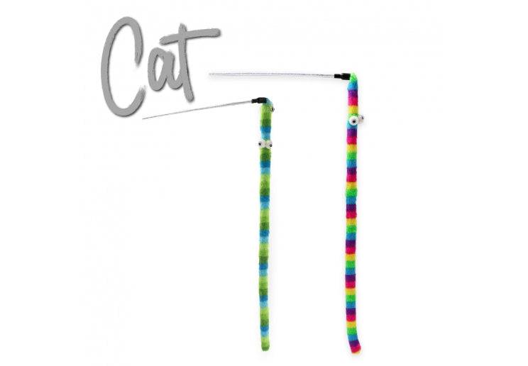 Ancol Wiggle Worm Cat Dangler Rainbow