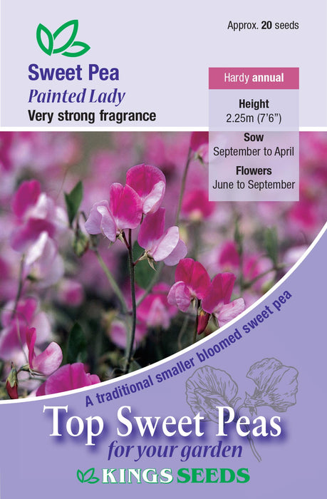Kings Seeds Sweet Pea Painted Lady Seeds