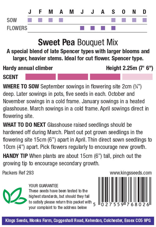 Kings Seeds Sweet Pea Bouquet Mix Seeds