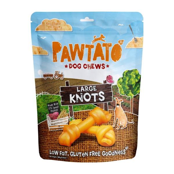 Pawtato Knots Large 180g
