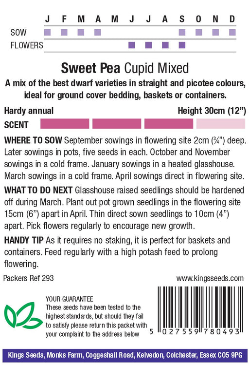 Kings Seeds Sweet Pea Cupid Mix Seeds