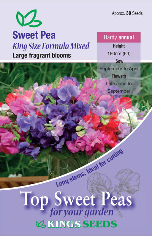 Kings Seeds Sweet Pea King Size Mixed