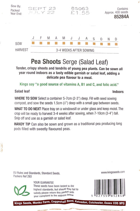 Kings Seeds Pea Shoots Serge
