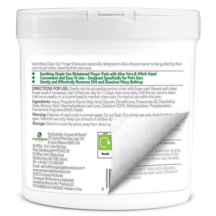 Vets Best Clean Ear Finger Pads