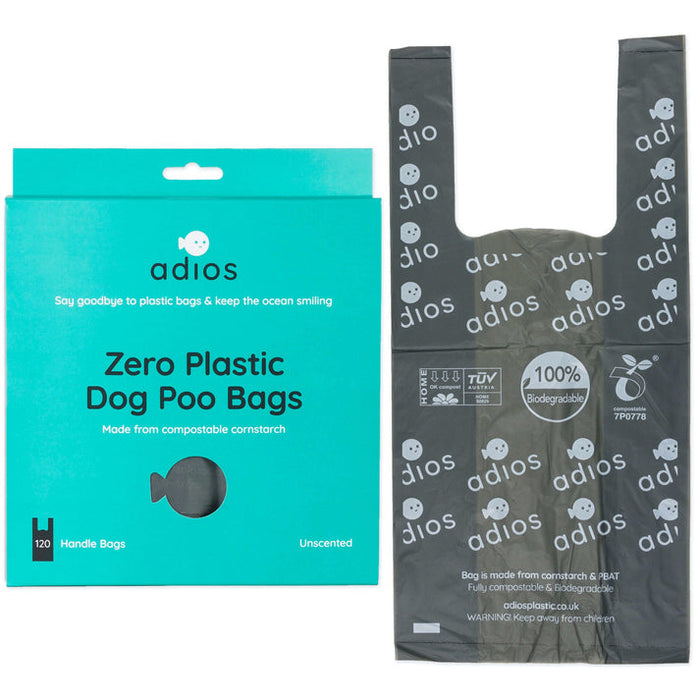 Adios Zero Plastic Poo Bags 120 Flat Pack