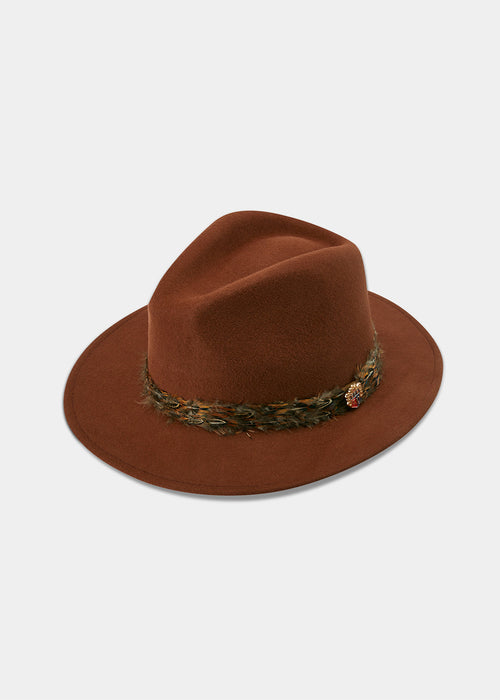Richmond Felt Feather Band Hat Saffron
