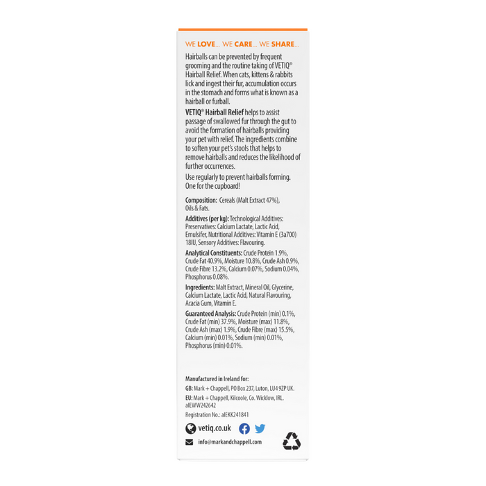 VETIQ® Hairball Relief Paste 70g