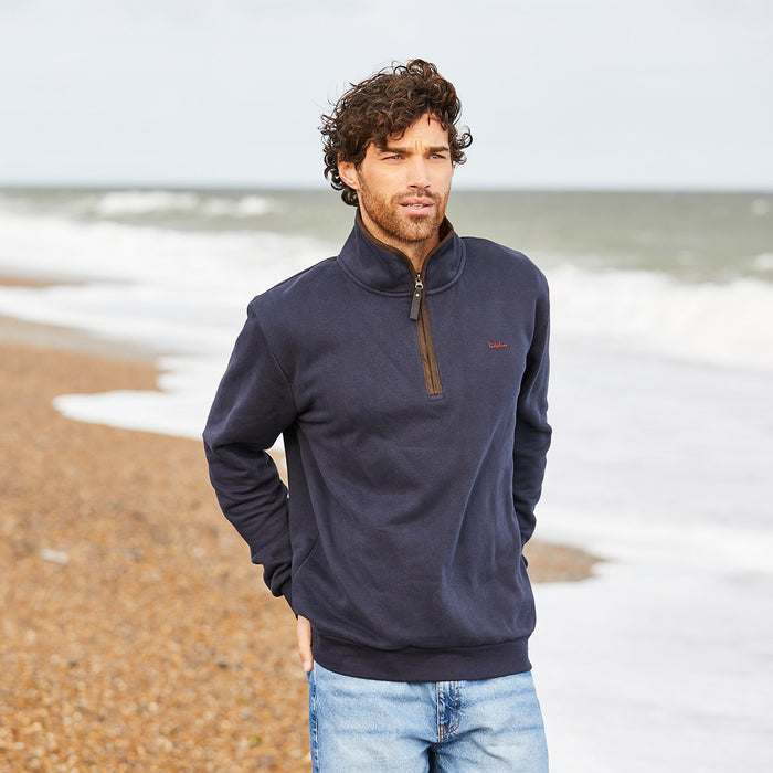 Ridgeline Men's Brancaster 1/4 Zip Top Navy