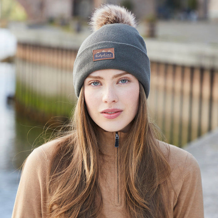 Ridgeline Heritage Fine Knit Bobble Hat Moss