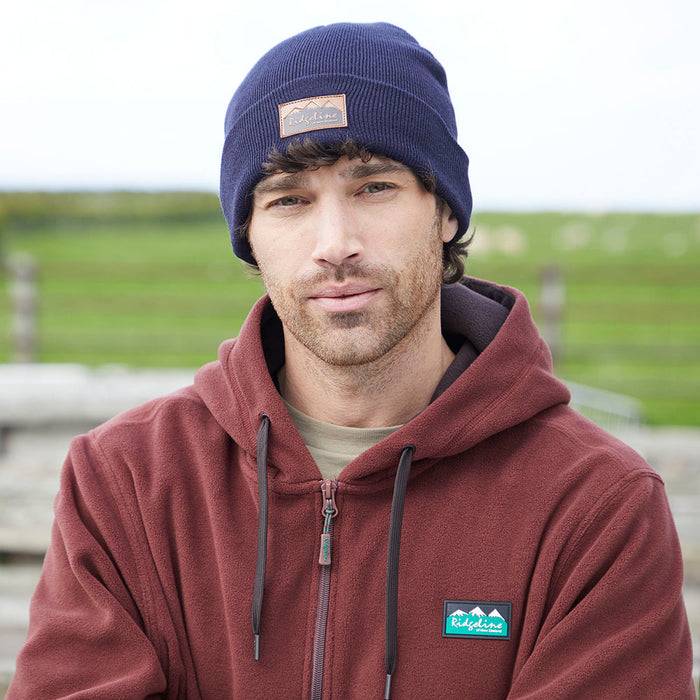 Ridgeline Heritage Fine Knit Beanie Hat Navy