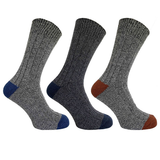 Bramble Wool Blend Sock Grey Mix 3 pack
