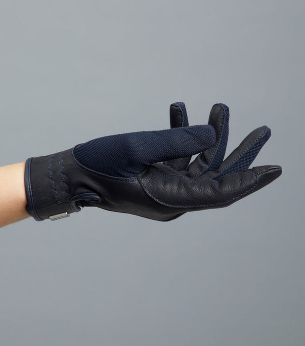 Premier Equine Bordoni Leather Mesh Gloves Navy