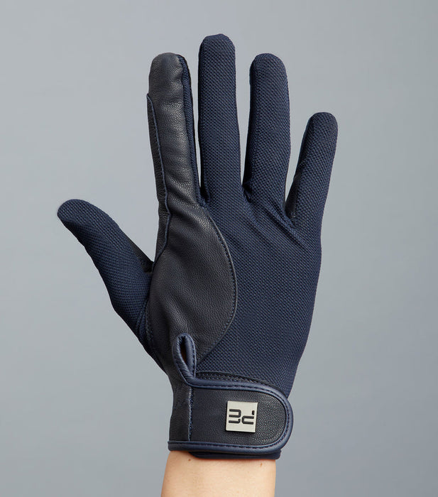 Premier Equine Bordoni Leather Mesh Gloves Navy
