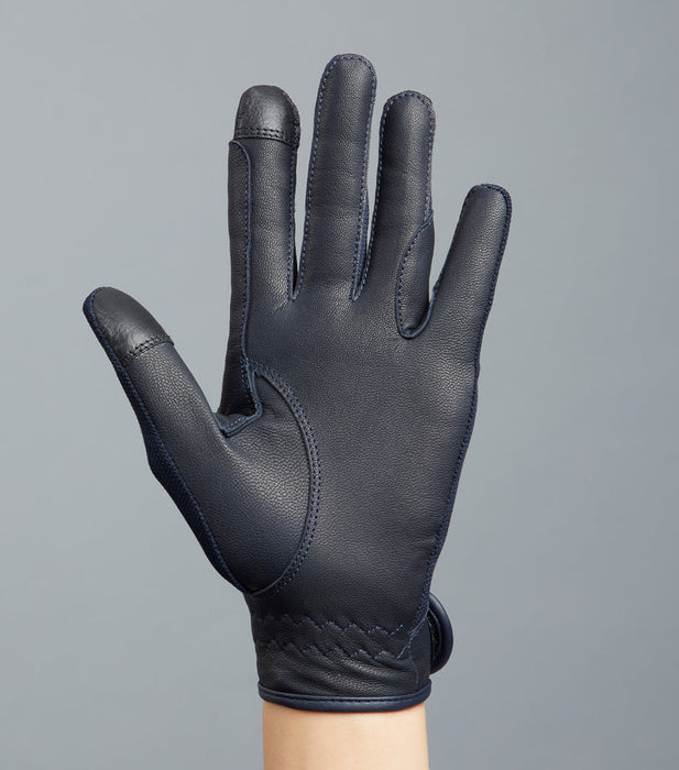 Premier Equine Bordoni Leather Mesh Gloves Navy