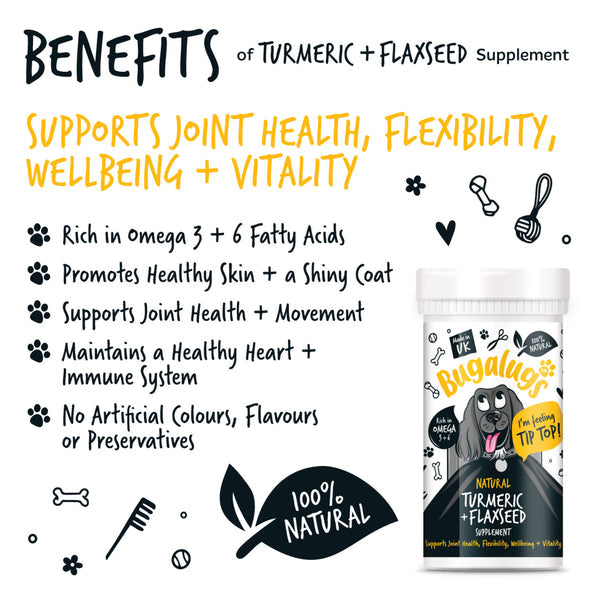 Bugalugs Flaxseed & Turmeric Powder 70g