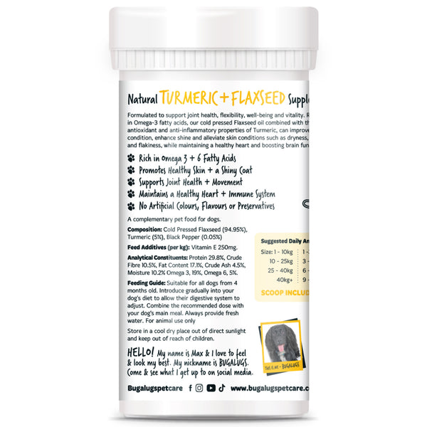 Bugalugs Flaxseed & Turmeric Powder 70g