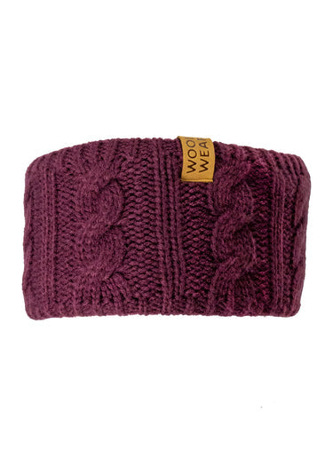 WoofWear Cable Headband Plum
