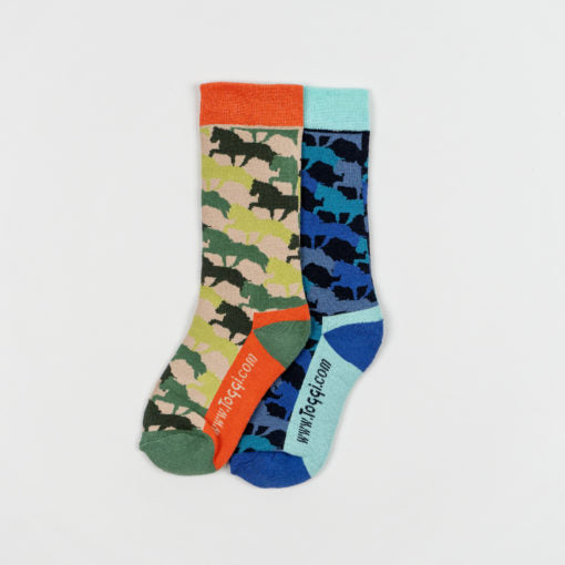 Toggi Horse Pattern Sock Green & Blue 2pk Size 10-3