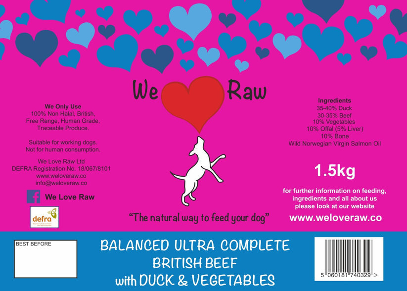 We Love Raw Balanced Ultra Duck & Beef 750g
