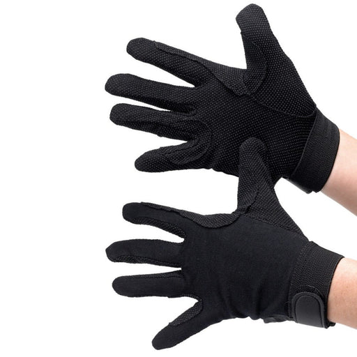 Cotton Pimple Palm Gloves Black