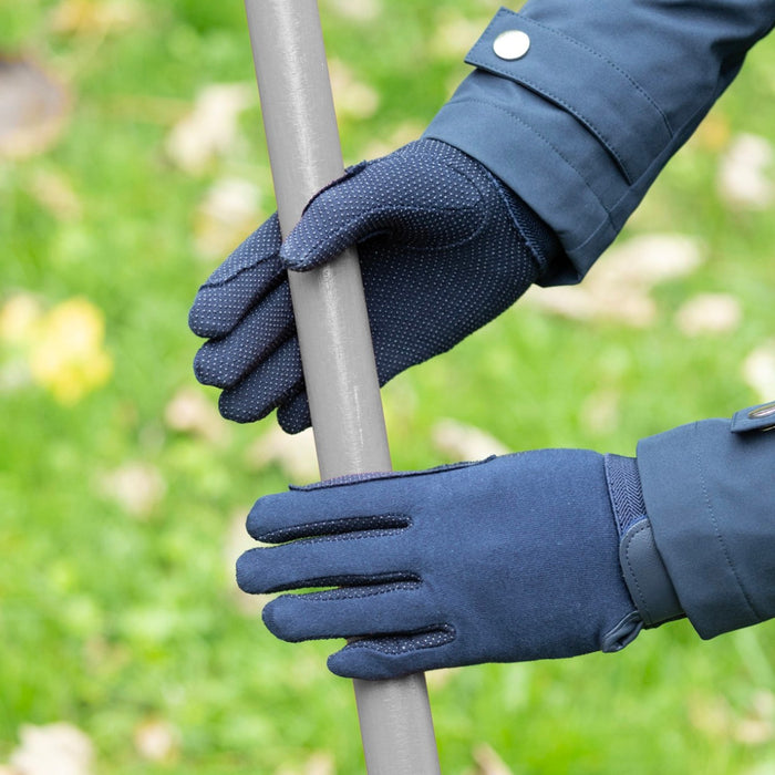 Cotton Pimple Palm Gloves Navy