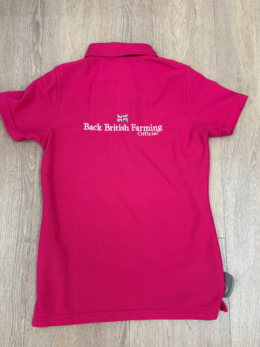 Back British Farming Ladies Polo Pink