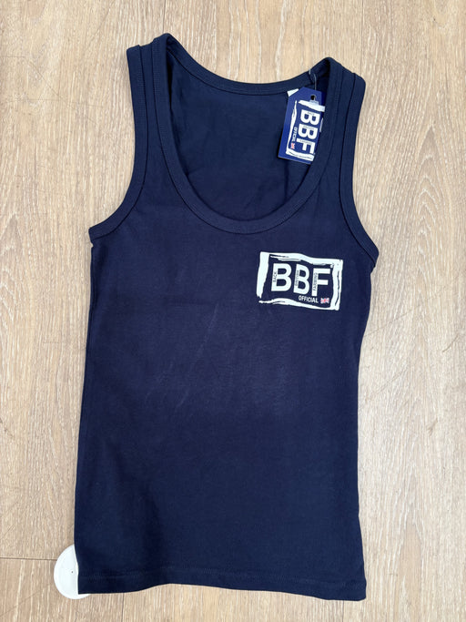 Back British Farming Ladies Vest Top Navy