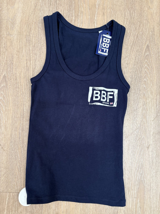 Back British Farming Ladies Vest Top Navy