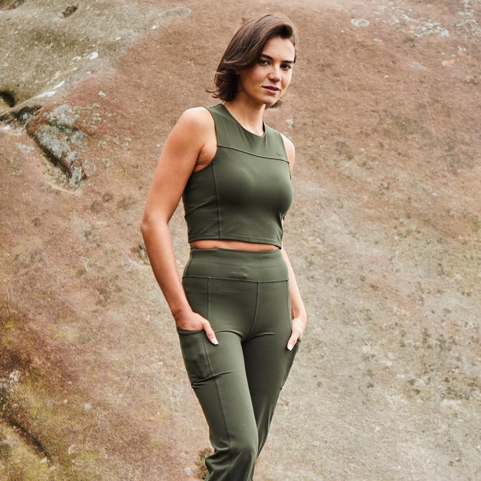 Ridgeline Women's Infinity Crop Top Deep Forest