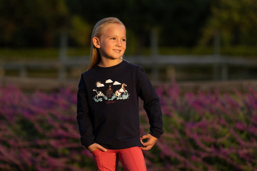 LeMieux Mini Poppy Long Sleeved Top Navy