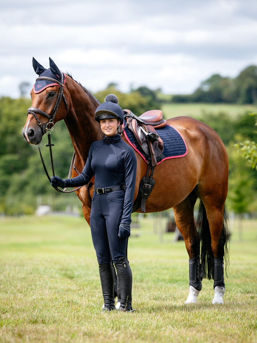 LeMieux Suede Close Contact Square Navy & Cranberry