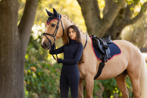 LeMieux Suede GP Square Navy & Cranberry