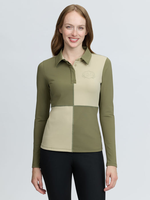 LeMieux Harlequin Rugby Shirt Willow & Pear