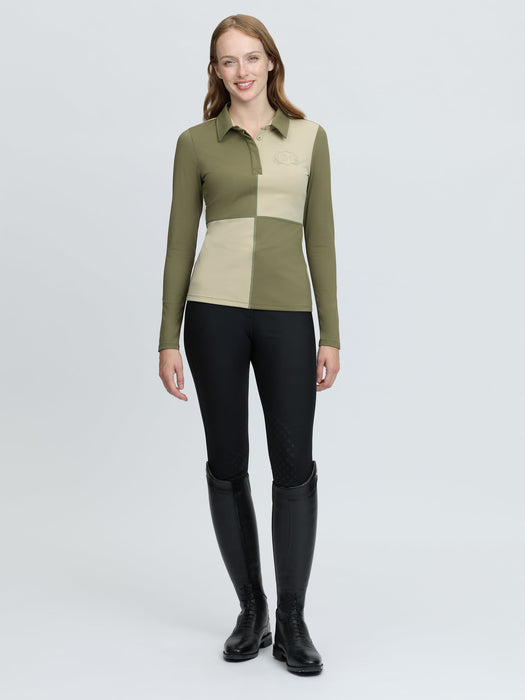 LeMieux Harlequin Rugby Shirt Willow & Pear
