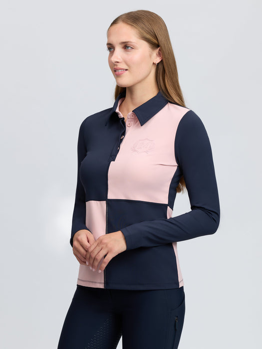 LeMieux Harlequin Rugby Shirt Petal & Navy