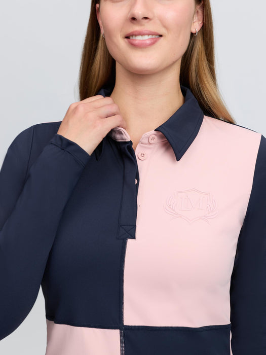 LeMieux Harlequin Rugby Shirt Petal & Navy