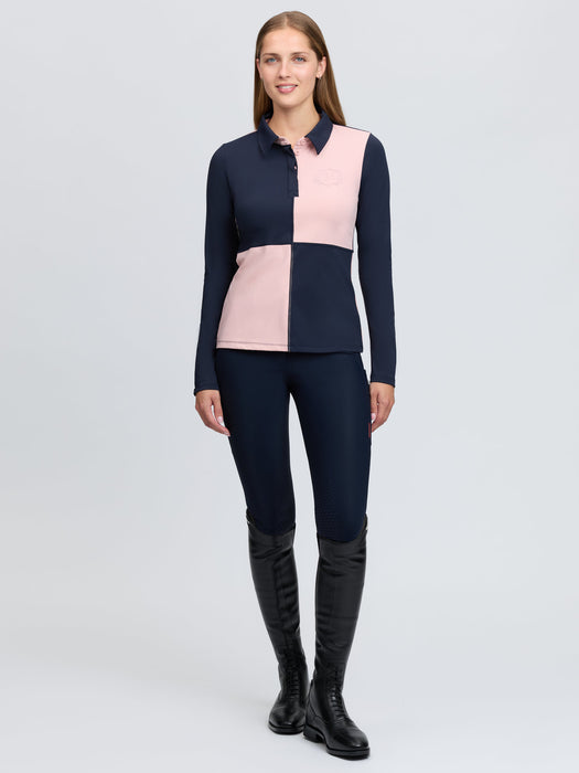 LeMieux Harlequin Rugby Shirt Petal & Navy