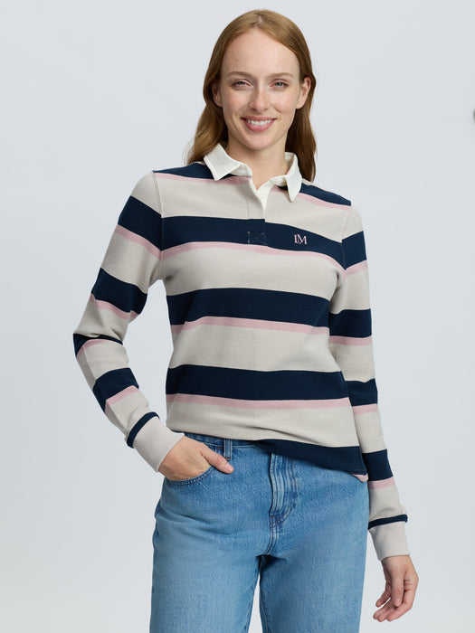 LeMieux Sloane Stripe Rugby Shirt Stone