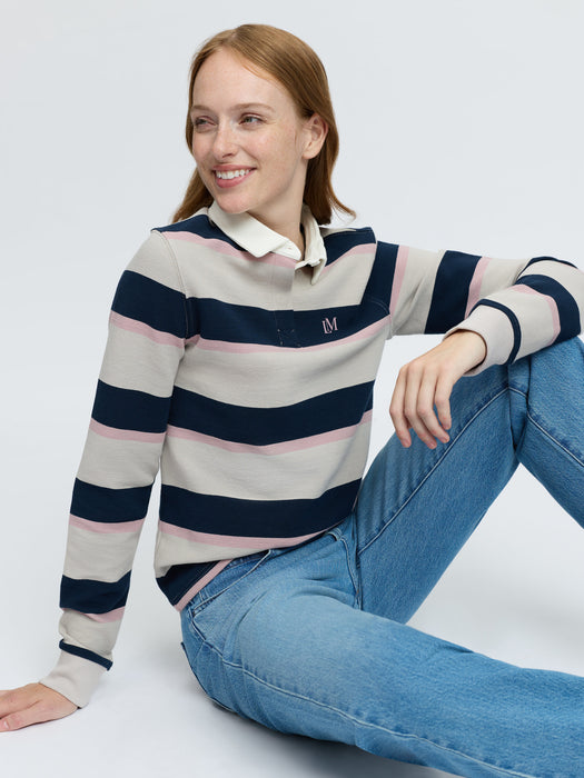 LeMieux Sloane Stripe Rugby Shirt Stone
