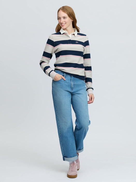 LeMieux Sloane Stripe Rugby Shirt Stone
