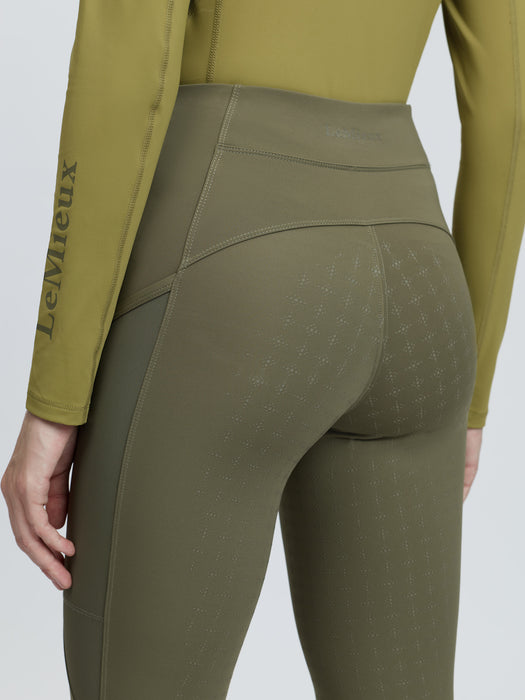 LeMieux Naomi Pull On Full Seat Breeches Willow Green