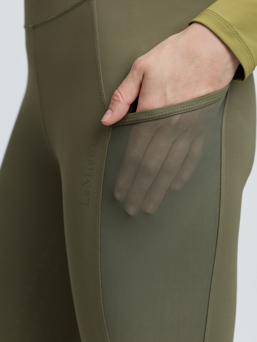 LeMieux Naomi Pull On Full Seat Breeches Willow Green