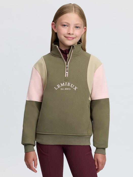 LeMieux Young Rider Viola 1/4 Zip Sweatshirt Willow Green