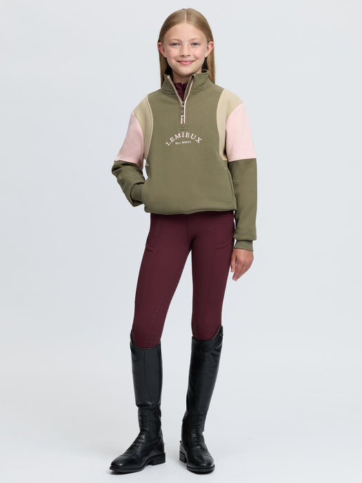 LeMieux Young Rider Viola 1/4 Zip Sweatshirt Willow Green