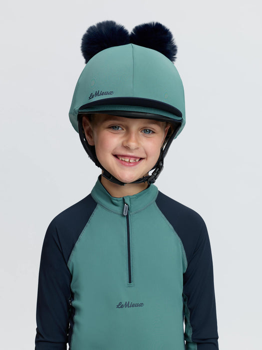 LeMieux Mini Double Pom Hat Navy & Aloe