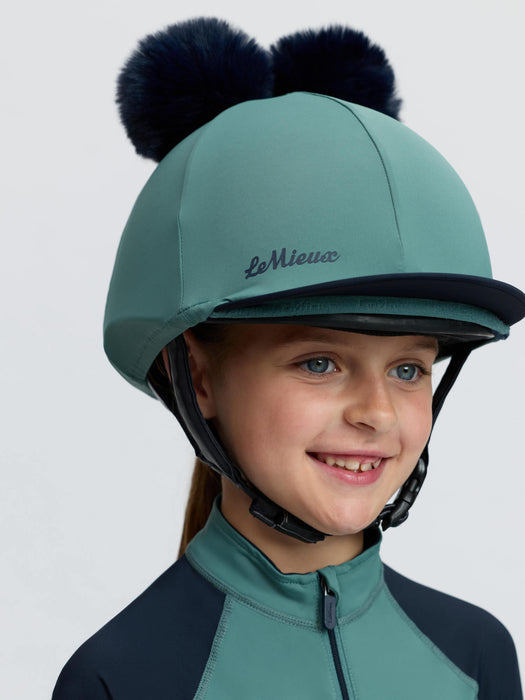 LeMieux Mini Double Pom Hat Navy & Aloe